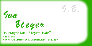 ivo bleyer business card